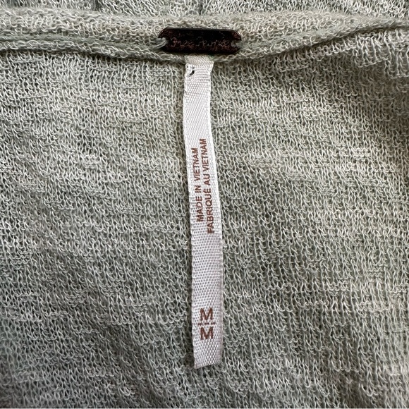 Free People Frida Mint Green Floral Embroidered Gauzy Knit Tank Top, Sz Medium - Picture 9 of 13